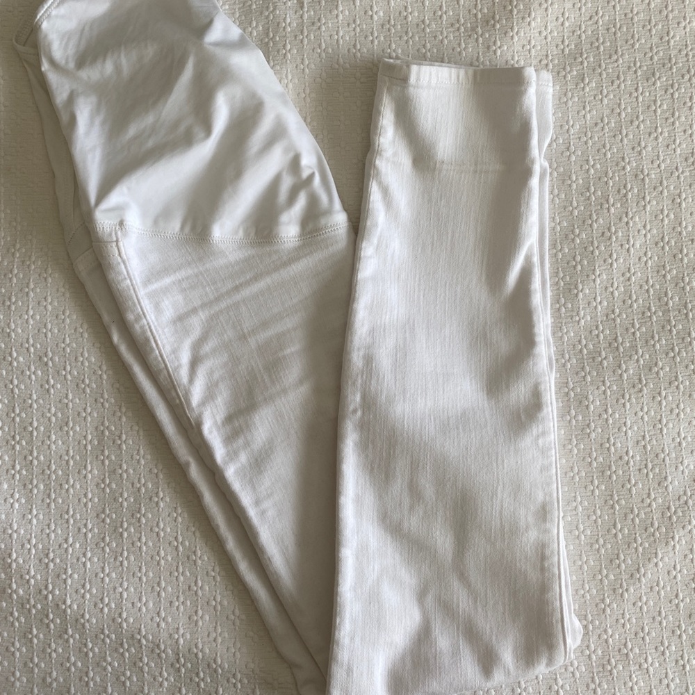 Jcrew maternity white skinny jeans full panel